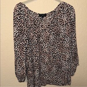 Cynthia Rowley Leopard Print Blouse plus size 3x